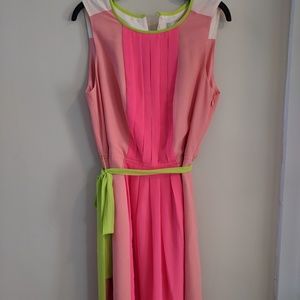 Loft side zip dress - coral and pink